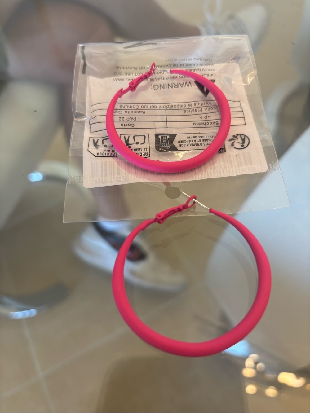 Pink Hoop Earrings - Women Jewelry
